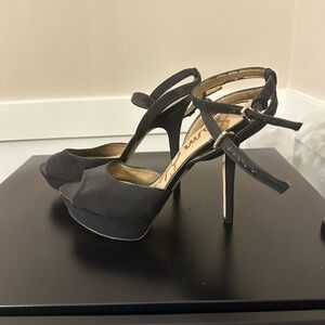 Sam Edelman Black Peep-Toe Heels